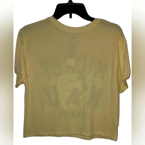 NWT DISNEY Mickey Mouse Women's Yellow Cropped T-shirt Size Medium - Picture 2 of 6